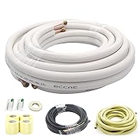 33 Ft Mini Split Line Set,Air Conditioning Copper Tubing Pipe Extension,1/4