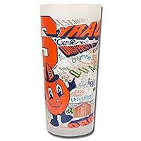 Catstudio Drinking Glass, Syracuse University Glass Cup for Kitchen, Bar Glass Drinking Glasses, Everyday Drinking Cup or Cocktail Glass, 15oz Dishwasher Safe Glass Tumbler for SU Alumni
