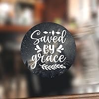Saved by Grace Vinyl Sticker Decal 50 Pieces Inspirational Family Prayer Vinyl Decal Peel and Stick Sticker Vinyl Stickers for Water Bottles Computers Phone Laptop Car Cup 3inch