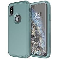 Diverbox for iPhone X Case/iPhone Xs Case [Shockproof] [Dropproof] [Tempered Glass Screen Protector ] Heavy Duty Protection Phone Case Cover for Apple iPhone X/XS (Pine Green)
