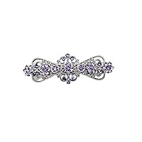 Faship Tanzanite Violet Purple Rhinestone Crystal Small Floral Hair Barrette Clip