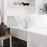 Flat Sheets Pack of 6 White Solid 100% Cotton Top Sheets for Hotel, Hospitals, Massage Use 450TC (Twin, White)