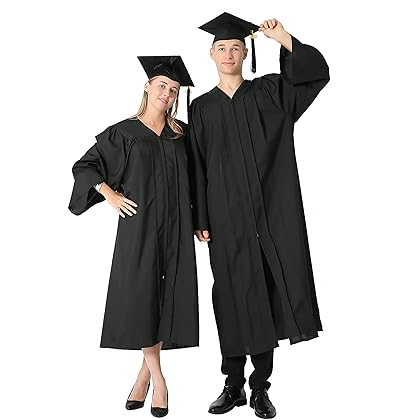 GraduationMall Matte Graduation Gown Cap Tassel Set 2023 for High School and Bachelor