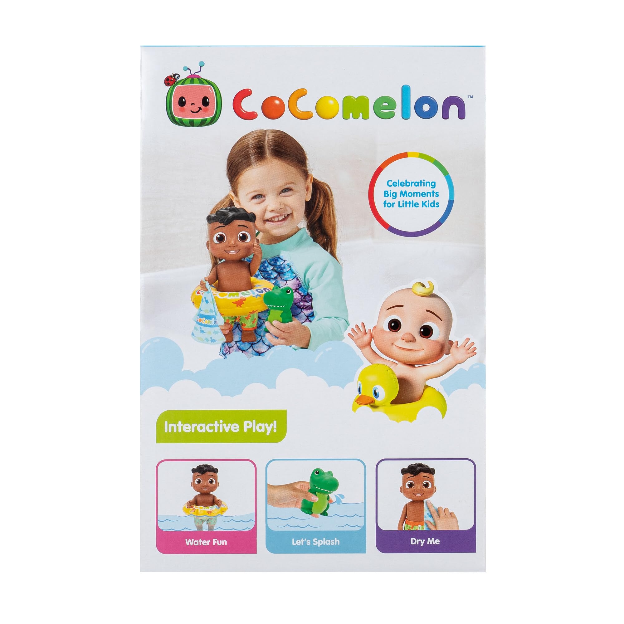 CoComelon - Splish Splash Cody Doll with Dino Bath Squirter and Water Accessories - Water Play - Toys for Kids and Preschoolers - Amazon Exclusive