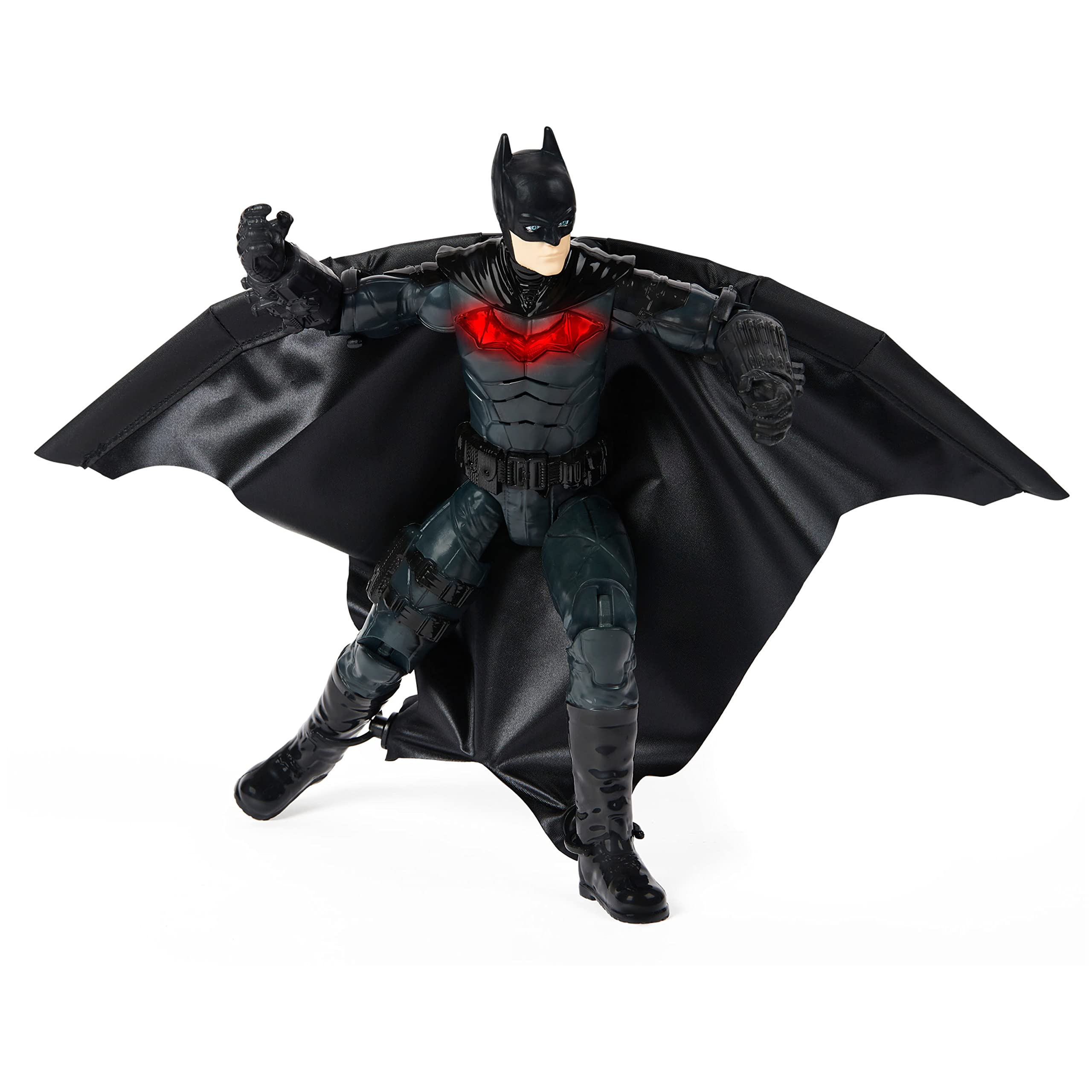 BATMAN DC Comics, 30cm Wingsuit Action Figure with Lights and Phrases, Expanding Wings, The Movie Collectible Kids Toys for Boys and Girls Ages 3 and up