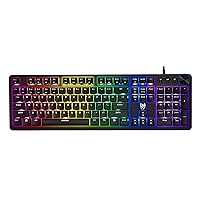 Blackmore Nocturna Wired Mechanical Gaming Keyboard - RGB Backlighting - Blue Clicky Mechanical Switches - Dedicated Media Keys & Dial - Aluminum Construction