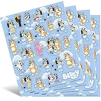 Bluey Paper Sticker Sheet Favors (Pack of 4) | Assorted Designs | Perfect for Kids' Party Decor & Creative Fun