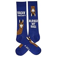K. Bell Socks Funny Animal Novelty Crew Socks, Blue, Men's Shoe Size: 6-12