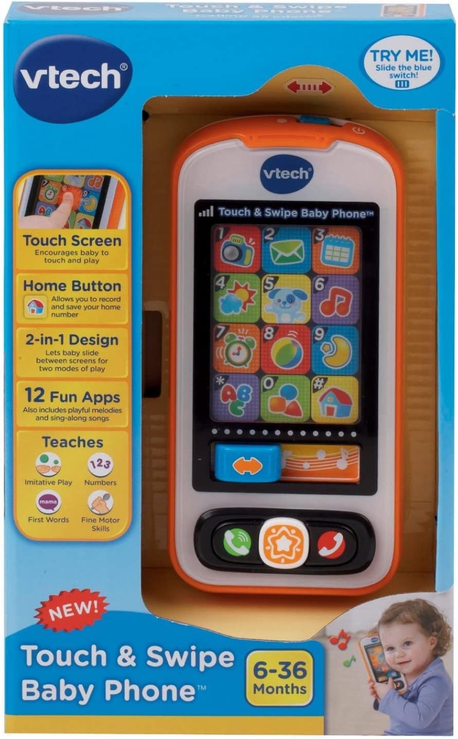 VTech Touch and Swipe Baby Phone, Orange