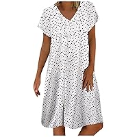 Flowy Dresses for Women Summer Square Neck Patterned Seamless Casual Pluse Size Midi Dress for Women