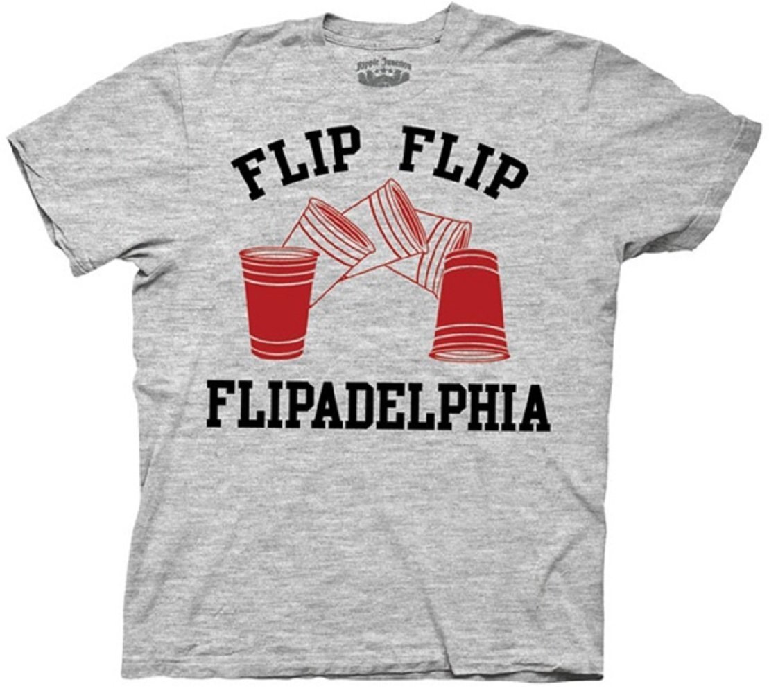 Always Sunny In Philadelphia Flip Cup Flipadelphia Heather Gray T-Shirt Tee