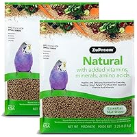 Natural Pellets Bird Food for Small Birds, 2.25 lb (Pack of 2) - Made in USA, Essential Nutrition for Parakeets, Budgies, Parrotlets