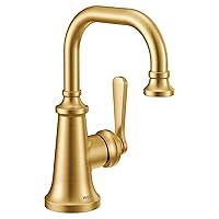 Moen Brushed Gold Colinet One-Handle Single Hole Traditional Bathroom Sink Faucet, S44101BG