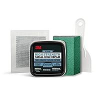 3M High Strength Small Hole Repair Kit, Inlcudes Spackling Compound, Putty Knife, Sanding Sponge, and Self-Adhesive Patch, For Hole Repairs Up To 3