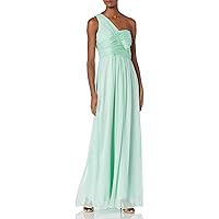 Minuet Women's Long Ruched One Shoulder Gown