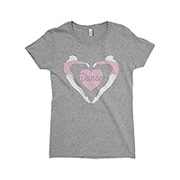 Threadrock Big Girls' Dance Heart Love Fitted T-Shirt
