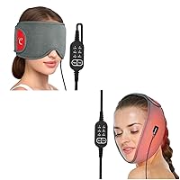 Comfytemp Heated Eye Mask for Dry Eyes and Face Heating Pad for TMJ Relief, Heated Face Mask with 3 Heat Setting 3 Time Setting, USB Electric Wearable Heating Pad for Face Jaw Chin Wisdom Teeth