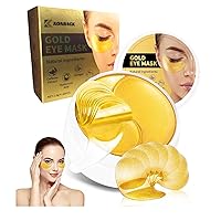 24K GOLD Eye Mask - 60 Pcs Collagen Under Eye Mask,Puffy Eyes and Dark Circles Treatments, Reduce Wrinkles and Fine Lines Undereye (Gold, 1)