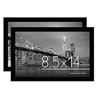 Americanflat 8.5x14 Picture Frames in Black - Set of 2 - Engineered Wood with Shatter Resistant Glass - Horizontal and Vertical Formats for Wall