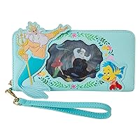 Disney The Little Mermaid Ariel Princess Lenticular Zip Around Wallet
