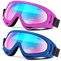 2-Pack Snow Ski Goggles, Snowboard Goggles for Kids, Teens, Youth, Adults