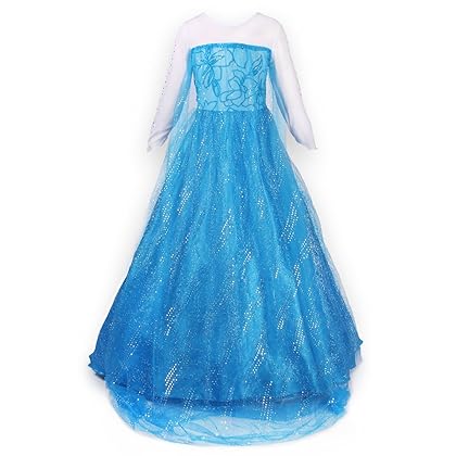 JerrisApparel Snow Party Dress Queen Costume Princess Cosplay Dress Up