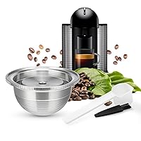 Stainless Steel Reusable Coffee Pods for Nespresso Vertuoline GCA1 and ENV135 Refillable Coffee Capsule Filter Espresso Size 150ml/5oz (1 capsule)