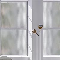 Jahoot Privacy Window Film, Fluted Glass Window Film, Frosted Window Cling Window Tint Decorative Window Stickers Window Decals for Home Anti UV Sun Block, 1/2 inch Reeded Glass, 35.4 x 78.7 inches
