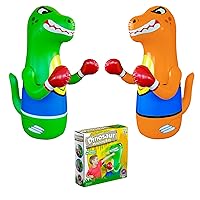 Inflatable Punching Bag for Kids Set - Bop Bag Inflatable Punching Toy Bundle- Inflatable Dinosaur with Instant Bounce Back Movement - Bottom Space Can Use Both Sand and Water (47” Height)