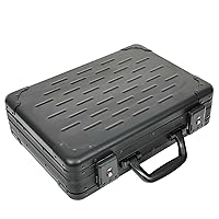 Attache Case Black Aluminium Classic Dual TSA Lock Briefcase Business Bag Agent, Black, Contemporary