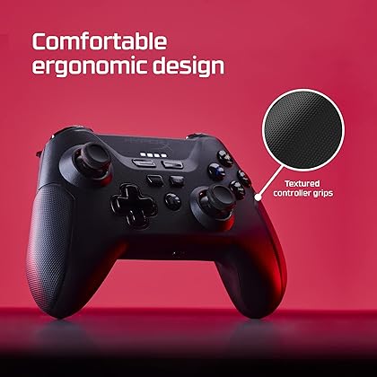 HyperX Clutch – Gaming Controller for Android and PC, Cloud and Mobile Gaming, Bluetooth, 2.4GHz Wireless, USB-C to USB-A Wired Connection, Standard Button Layout, Detachable Phone Clip