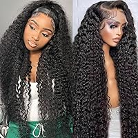 34 Inch Deep Wave Lace Front Wigs Human Hair 13x6 Lace Front Wigs Human Hair Pre Plucked Wigs Human Hair for Women Loose Deep Wave Lace with Baby Hairline