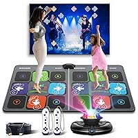 FWFX Dance Mat Games for TV - Wireless Musical Electronic Dance Mats with HD Camera, Double User Exercise Fitness Non-Slip Dance Step Pad Dancing Mat for Kids & Adults, Gift for Boys & Girls…