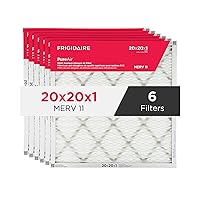 Frigidaire PureAir® 20x20x1 MERV 11 Prem Allergen Electrostatic Pleated Air Conditioner HVAC AC Furnace Filters - 6 Pack (exact dimensions 19.81 X 19.81 X 0.81)