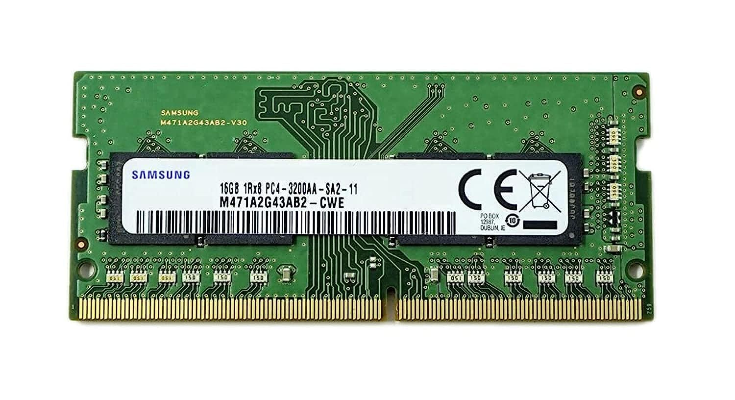 Samsung SODIMM 16GB PC4 3200 DDR4 1Rx8 M471A2G43AB2-CWE Laptop Notebook RAM Memory for Dell HP Lenovo