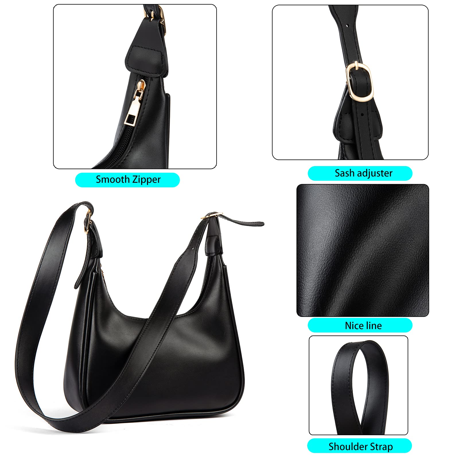 BABABA Retro Classic Half Round Messengerbag Shoulderbag, Zipper Open And Close, Suitable For Women