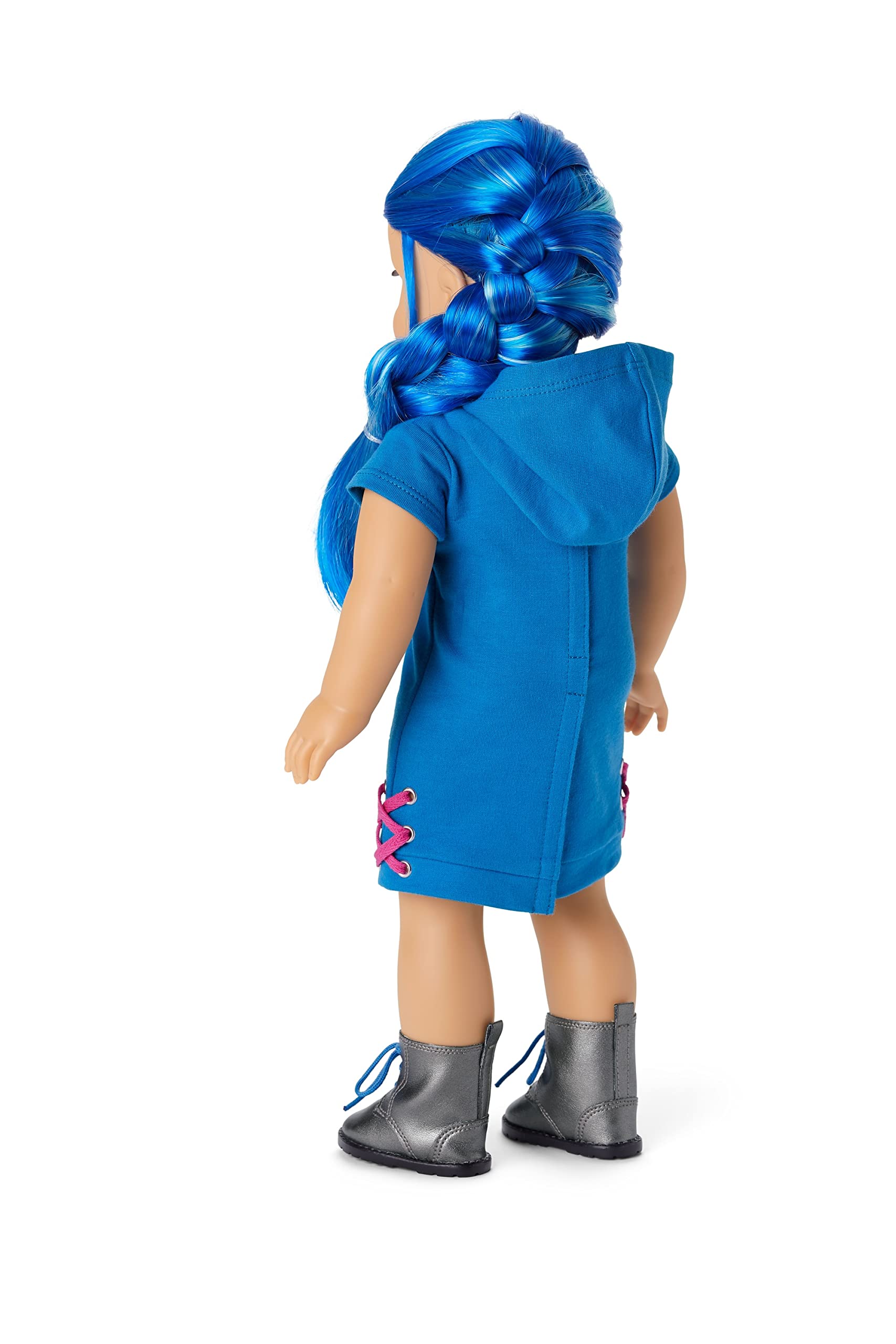 American Girl Truly Me 18-inch Doll #90 with Blue Eyes, Long Blue Hair, and Light-to-Medium Skin with Warm Undertones in Skater Dress