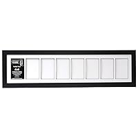 [8x34bk-w] 8 Opening Glass Face Black Picture Frame Holds 4x6 Media with White Collage Mat