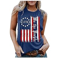 Vintage Patriotic Tank Tops Women 4Th of July Flag Shirts Summer Trendy Sleeveless T-Shirt Casual Vest Tanks Patriotic Blouse for Women Deals Lightning Deals Sales Today