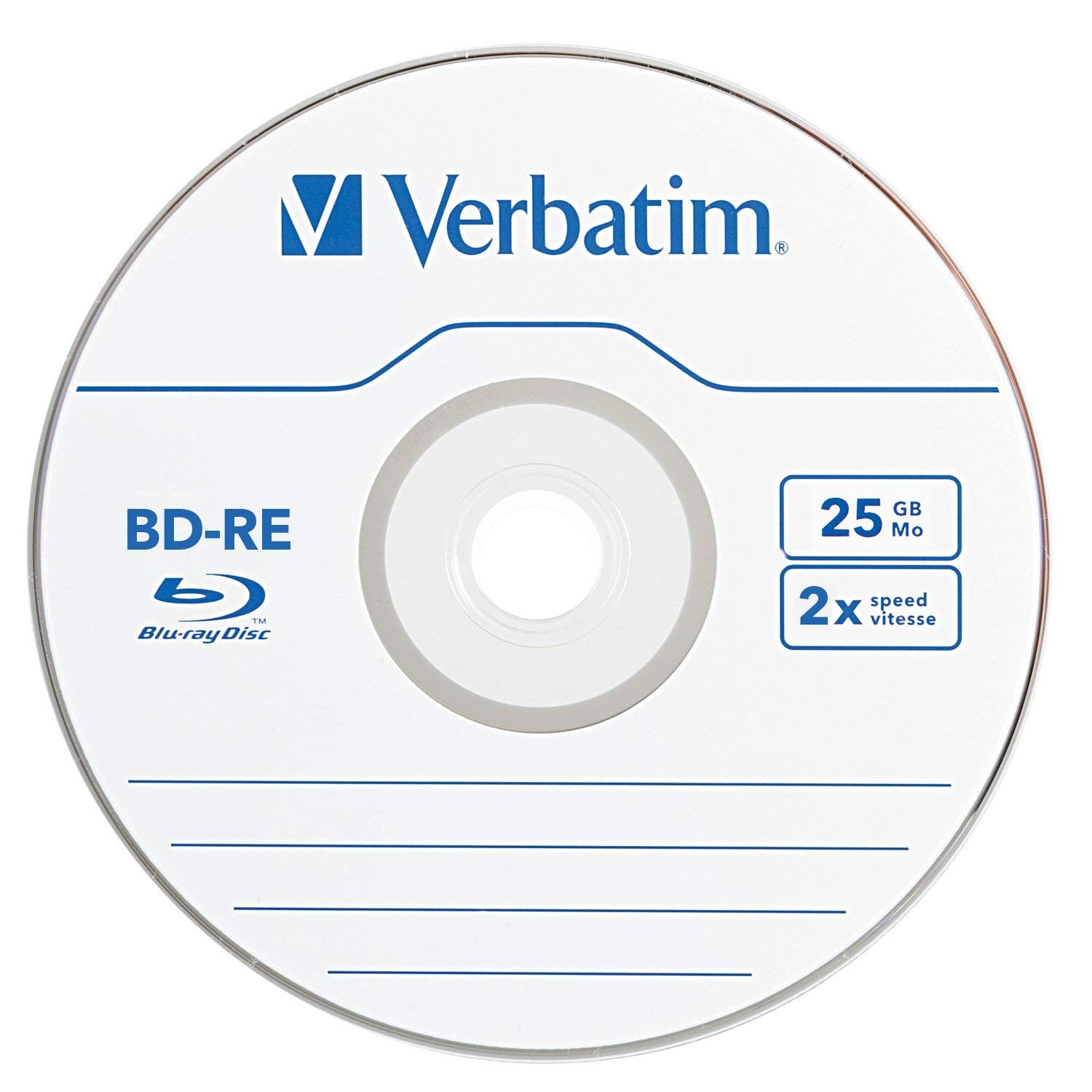 Verbatim BD-RE 25GB 2X with Branded Surface - 5pk Jewel Case