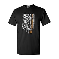 Duck Hunting Rifle American Flag USA DT Adult T-Shirt Tee