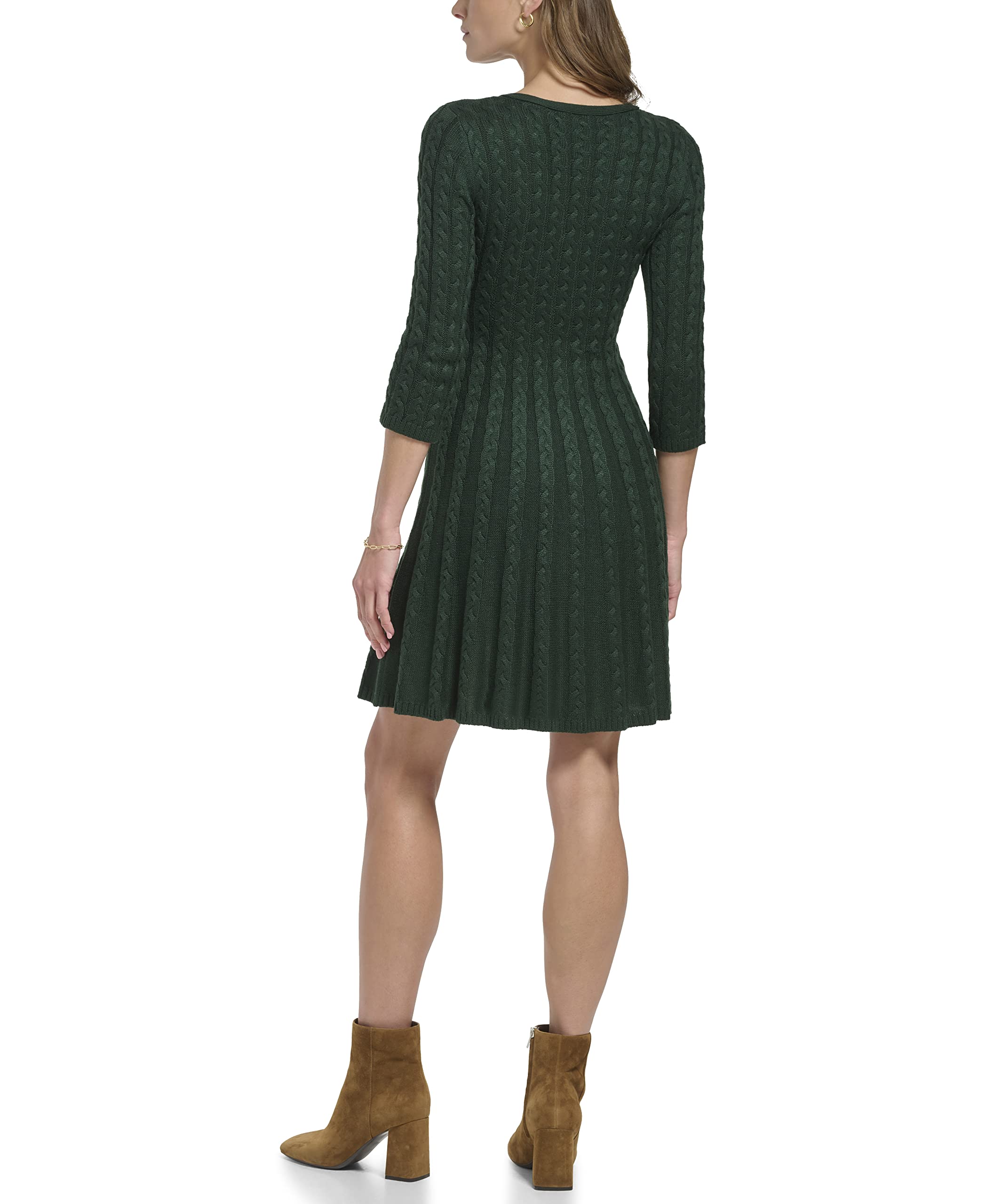 Jessica Howard Women's Fit & Flare Soft ¾ Sleeve Short Dress