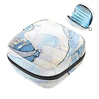 Sanitary Napkin Storage Bag, Marble Texture with Glitter Menstrual Cup Pouch, Portable Sanitary Napkin Pads Storage Bags Feminine Menstruation First Period Bag for Teen Girls Women Ladies
