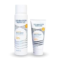 Seaweed Bath Co. Body Wash and Body Cream Duo, 12 Ounce, 6 Ounce, Citrus Vanilla Scent, Sustainably Harvested Seaweed