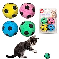 SPOT by Ethical Products - Sponge Soccer Balls Cat Toy, 4-Pack Interactive Cat toys Chasing Hunting Stimulating Cat toys For Indoor Cats Best Sellers, Small