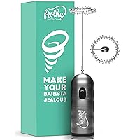 Café Casa Milk Frother for Coffee - 2 Speed Handheld, Battery Operated, Stainless Steel Drink Mixer & Mini Foam Maker - Electric Whisk for Coffee, Lattes, Hot Chocolate, and Shakes