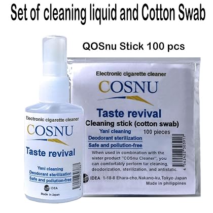 COSnu The Cleaner Exclusive for iQOS®, COSnu 50ml + COSnu Cleaning Sticks 100 pcs Cotton Swab