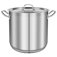 Nutrichef Stainless Steel Cookware Stockpot, 40 Quart Heavy Duty Induction Soup Pot With Stainless Steel Lid And Strong Riveted Handles, Even Heat Distribution, Compatible With Most Cooktops