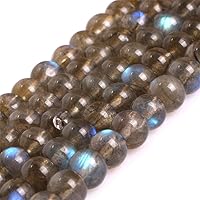 AAA Grade Natural Genuine Gemstone Semi Precious Stone Beads for Jewelry Making 15‘’ (Round Blue Rainbow Labradorite/6MM)