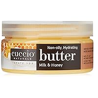 Naturale Butter Blends - Ultra-Moisturizing, Renewing, Smoothing Scented Body Cream - Deep Hydration For Dry Skin Repair - Made With Natural Ingredients - Milk & Honey - 8 Oz